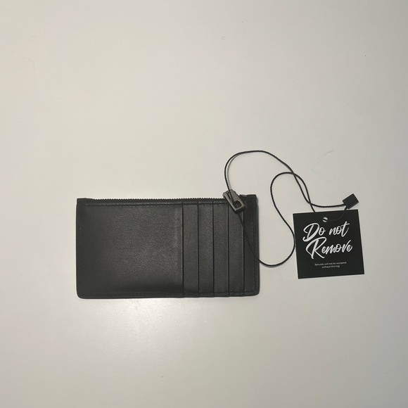 Dolce & Gabbana D&G Vertical Logo Plaque Zippered Leather Cardholder Coin Purse - Picture 6 of 12